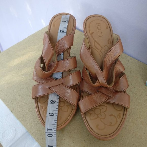 LeatherSandal BORN handcrafted 100%Leather Padded soft Heeled mule 9us/7uk - Picture 9 of 12